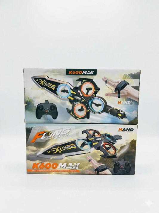 K600 MAX Remote Control Flying Sword Drone with Dual Hand Gesture & Joystick Control