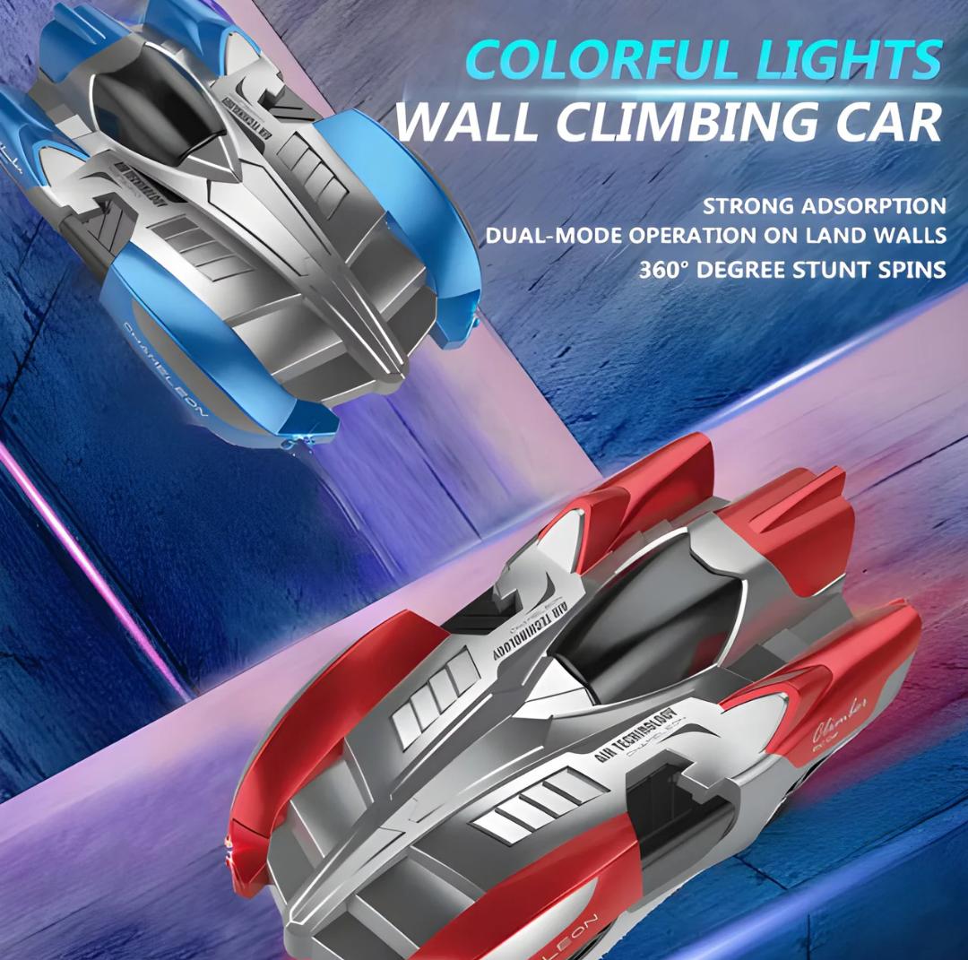 REMOTE CONTROL WALL CLIMBING CAR WITH 360° SPINS WITH LED LIGHTS