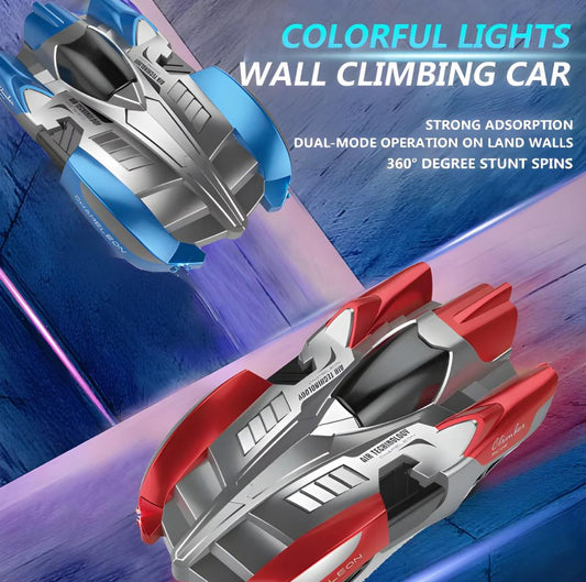 REMOTE CONTROL WALL CLIMBING CAR WITH 360° SPINS WITH LED LIGHTS