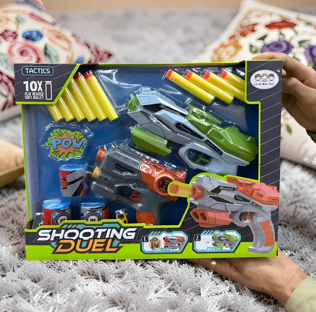 SHOOTING DUAL TACTICAL BLASTER SET – TRIPLE THREAT FOAM DART BATTLE PACK