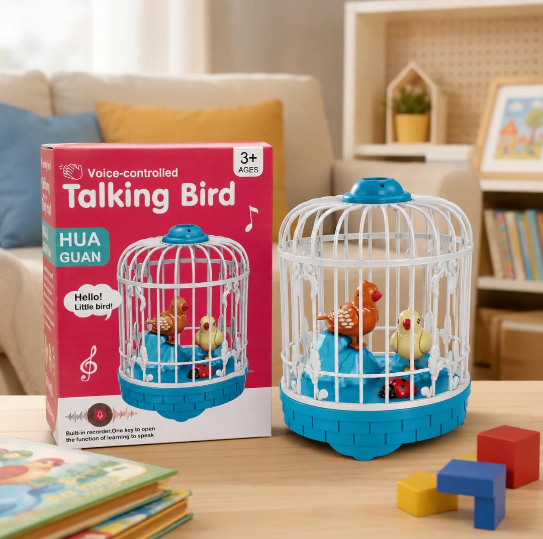TALKING BIRD VOICE-CONTROL TOY CAGE