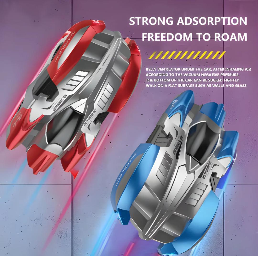 REMOTE CONTROL WALL CLIMBING CAR WITH 360° SPINS WITH LED LIGHTS
