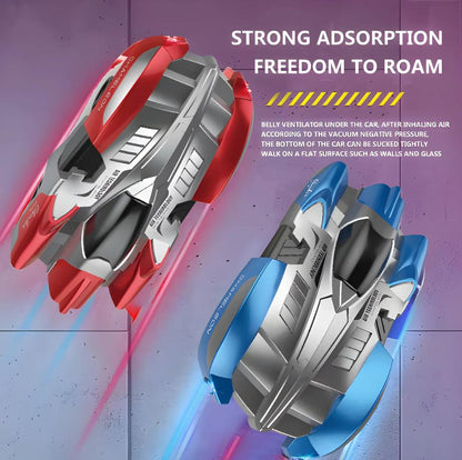 REMOTE CONTROL WALL CLIMBING CAR WITH 360° SPINS WITH LED LIGHTS