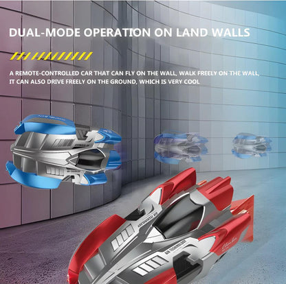 REMOTE CONTROL WALL CLIMBING CAR WITH 360° SPINS WITH LED LIGHTS