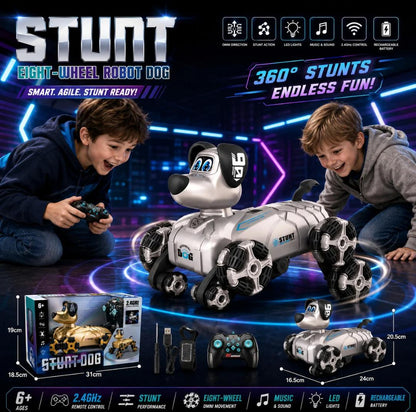 STUNT EIGHT-WHEEL ROBOT DOG – SMART, AGILE & FUN