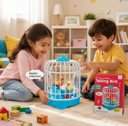 TALKING BIRD VOICE-CONTROL TOY CAGE